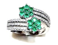 Ring Sommer Woman I Classici in White Gold Smeraldo 0.34 Ct 10081006-14 - 10081006-14